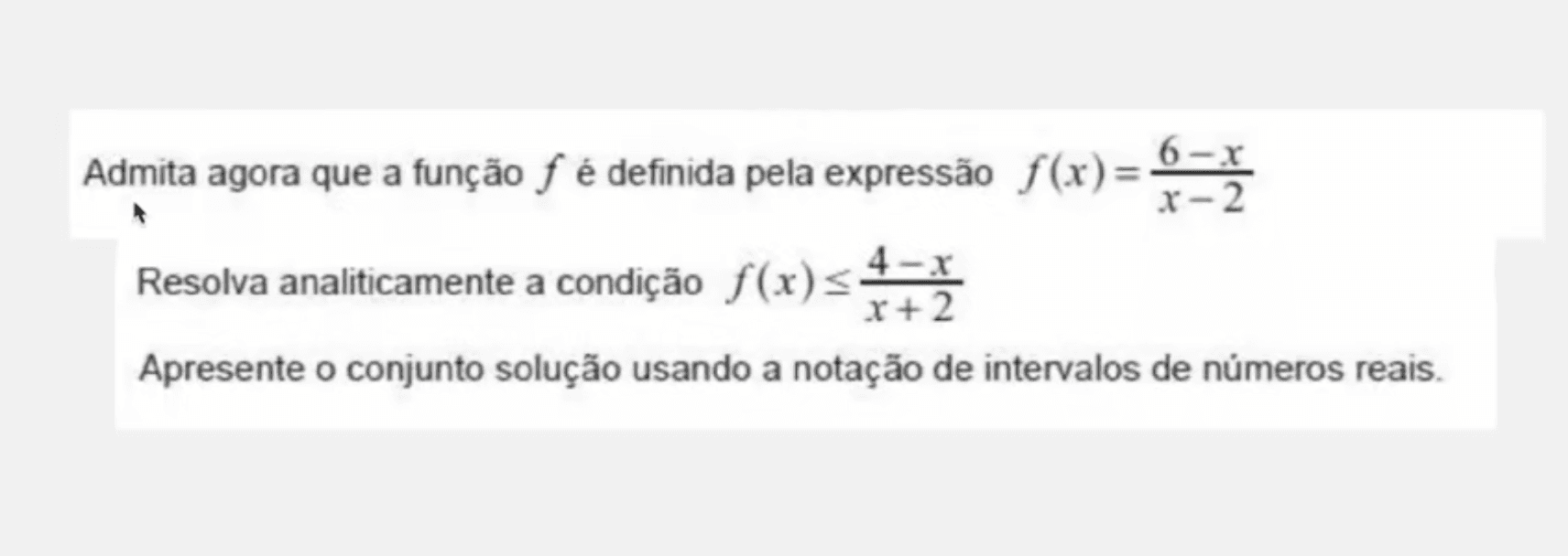 Inequação com uma função racional